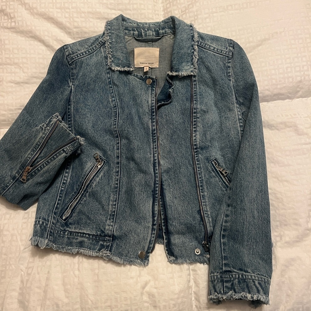 Rebecca Taylor Jean moto jacket